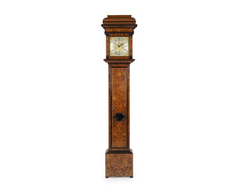 WILLIAM AND MARY MARQUETRY LONGCASE CLOCK BY SAMUEL WATSON  LATE 17TH CENTURY  the square brass 10in. dial with silvered chap