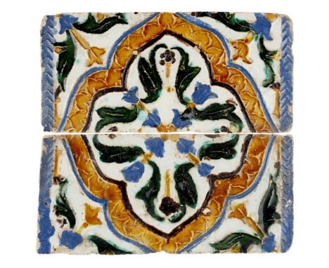 GROUP OF SPANISH GLAZED ARISTA CEILING TILES (DE DOS POR TABLA)  SEVILLE, 1525-1575   comprising tiles with two repeating pat