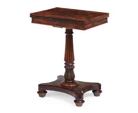 GEORGE IV ROSEWOOD 'PATIENCE' TABLE  EARLY 19TH CENTURY   the pivoting rectangular top opening to a green baize lined playing