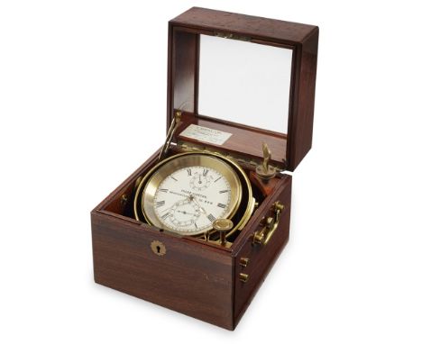 GERMAN CASED BRASS MARINE CHRONOMETER, BY FRANZ LIDECKE, GEESTEMÜNDE  FIRST HALF 20TH CENTURY   the brass bowl with gimbals e
