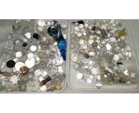 A large selection of various cut glass and other decanter/bottle stops 