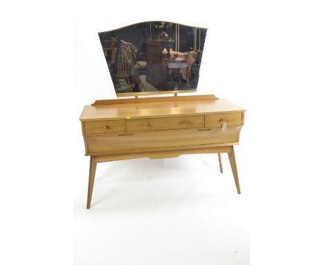 Mid-century dressing table, by Alfred Cox. With large mirror over 3 drawers, over a large single drawer. w120cm d50cm h137cmG