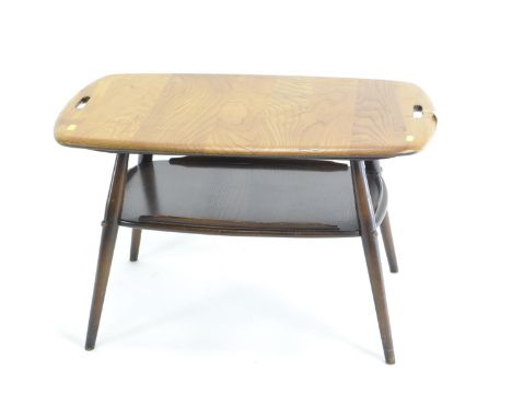 Ercol Windsor butlers tray table, in beech & elm. Rare model. 74 x 44 x 44.5 cms high 