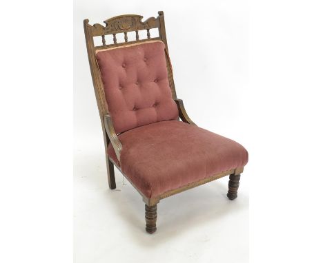 Mahogany framed button back chair 