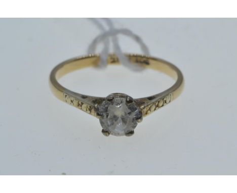 9ct gold, platinum & white stone ring, size L, together with a 9ct gold locket & chain, chain circumference 510mm, gross weig