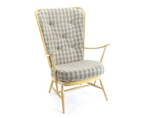 Ercol 478 Windsor Tall-Back Easy Chair.W72cm d83cm h103cm. Seat height 47cm. Gold label (pre-1995) model.No obvious signs of 