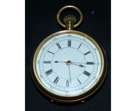 An 18 carat gold cased centre seconds chronometer pocket watch by Wm. Batty and Sons Ltd, Manchester & Liverpool, Birmingham 