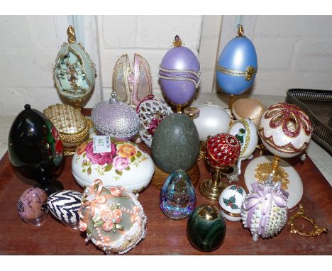 A collection of Fabergé style and other eggs