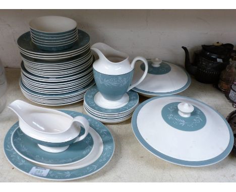 A Royal Doulton "Cascade" part dinner and tea service, 30 pieces approx