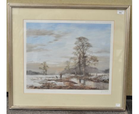 John Flickett, Shooting, coloured print, signed and numbered 678/850