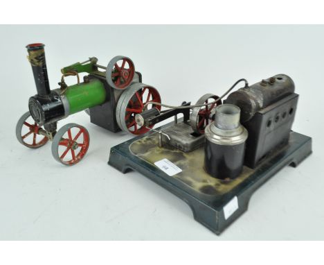 A mamod steam engine together with another