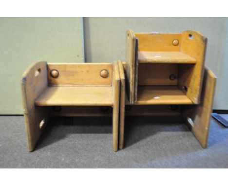 Thre  wooden step units