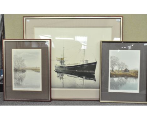 Two etchings by Patricia Langmead and another print