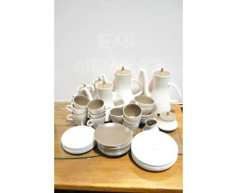 A Poole pottery two tone tea and dinner service
