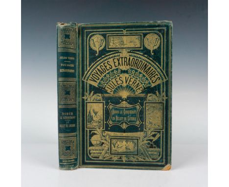 Double volume from Hetzel's French edition Au Deux Elephants with green cover, Voyages Extraordinaires by Jules Verne. Includ