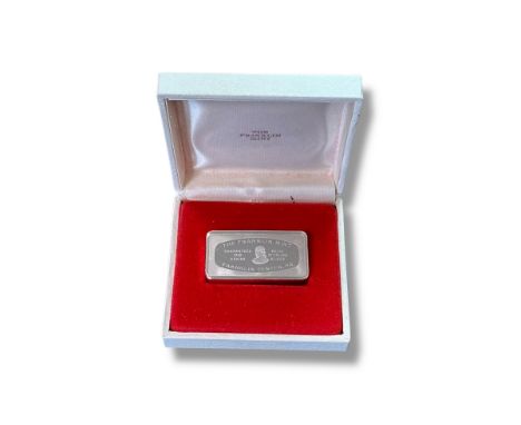Franklin Mint - Christmas silver ingot 1974, cased, with papers