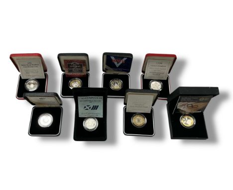 Royal Mint - Eight silver proof piedfort two pound pieces, each capsuled, cased and with paperwork, celebrating: 2005 the 400