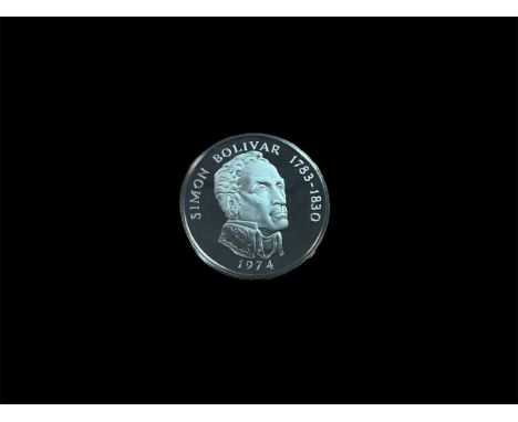 Franklin Mint - A Republic of Panama silver 20 Balboas coin, 1974, capsuled and cased, with certificate.