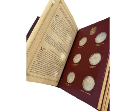 John Pinches - The Churchill Centenary Medals, 24 silver proof edition coins with certificate of authentication, in a hardbac