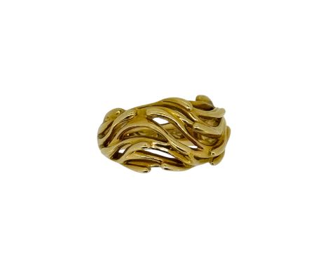 Gubelin - a dress ring, size K½, width 11.9mm, stamped '750' 'GUBELIN', weight 8.1g, cased