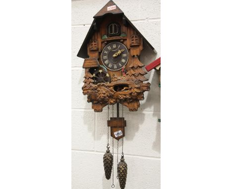Large quartz cuckoo clock by Kaiser. This lot is not available for in-house P&amp;P. 