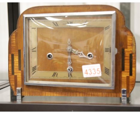 Art Deco Westminster chime mantel clock. P&amp;P group 2 (£18 for the first lot and £2 for subsequent lots) 