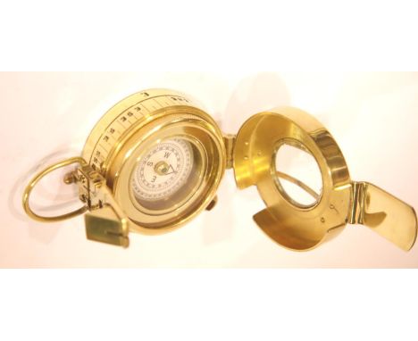 Brass compass marked T G Co Ltd London with crows foot mark, 1940 MKIII. P&amp;P Group 2 (£14+VAT for the first lot and £1+VA