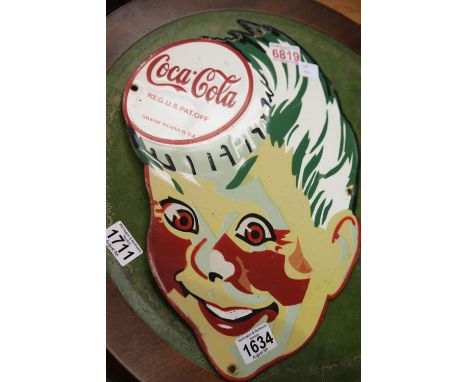 Coca-Cola enamel sign, L: 40 cm. P&amp;P Group 2 (£18+VAT for the first lot and £2+VAT for subsequent lots) 