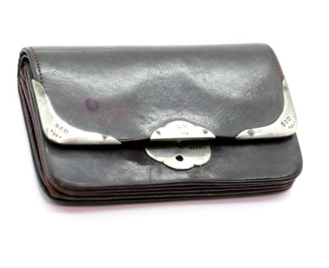 Victorian 1899 leather and sterling silver purse, fully hallmarked. P&amp;P Group 1 (£14+VAT for the first lot and £1+VAT for