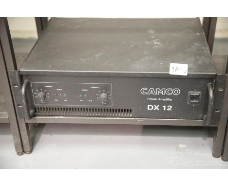 Camco power amplifier DX12; peak power 1230w/per channel at 4 OHMS. This lot is not available for in-house P&amp;P 