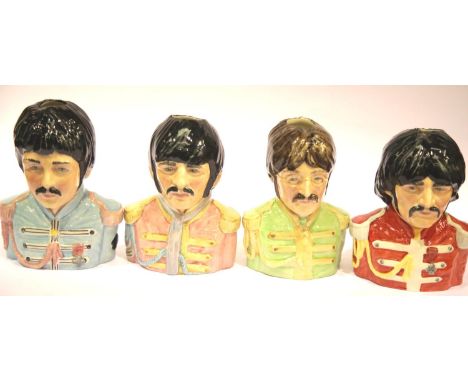 Set of limited edition Beatles toby jugs from Bairstow Manor, H: 15 cm. P&amp;P Group 3 (£25+VAT for the first lot and £5+VAT