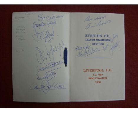 1963 Everton, an autographed very rare menu from the Dinenr held at the Town Hall, Liverpool on 24/07/1963, there are 10 sign