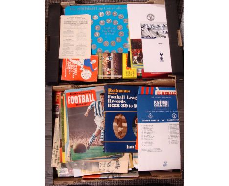 Football Memorabilia, a collection of 2 large boxes of items from the 1950's onwards, including Charles Buchans and other mag