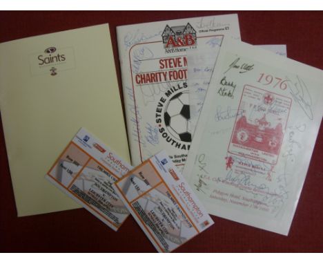 Southampton FC, a collection of autographed material, to include a signed 1976 leaflet promoting the FA Cup Final (includes B
