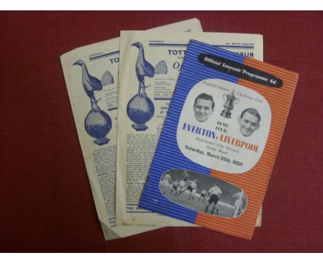 1949/50 FA Cup Semi-Finals, a collection of 3 football programmes, Arsenal v Chelsea at Tottenham, Chelsea v Arsenal Replay a