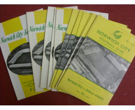 Norwich City in the Football League Cup, a collection of 14 home programmes from 1960/61 to 1968/69, including, 1960/61 Oldha