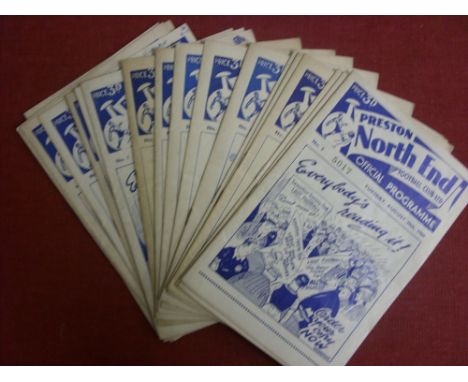 1960/61 Preston North End, a collection of 18 home programmes, in various condition, Arsenal, Aston Villa, Blackburn, Bolton,