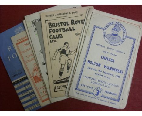 A collection of 12 football programmes from the 1940's, in various condition, to include, 1948/49 (8) Preston v Bolton, Stoke