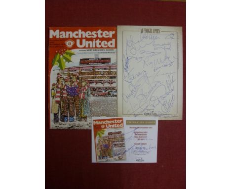 30/12/1978 Manchester United 3 West Bromwich Albion 5, A Signed Celebration Dinner Menu & Ticket for the event held on 06/12/