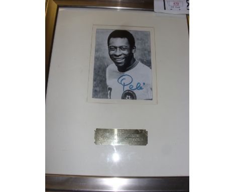 Pele, Brazil, a black/white autographed picture, framed & glazed, nice item