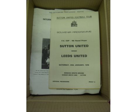 A collection of over 140 football programmes, many from the 1960's, includes special games, ex league clubs etc, including, 1