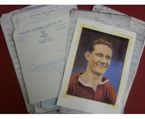 Everton FC, a selection of correspondence, from Harry Johnson, who was acting as a scout for the club, over 20 reports, plus 