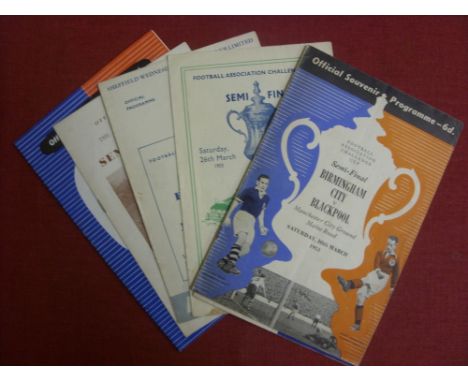 FA Cup Semi-Finals, a collection of 6 football programmes, overall in good condition, 1949/50 Everton v Liverpool at Man City