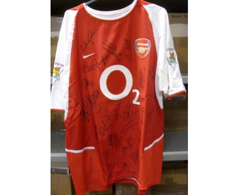 2002/03 Arsenal, a match worn home shirt as worn by Ashley Cole, Number on reverse together with a signed note from Ashley co