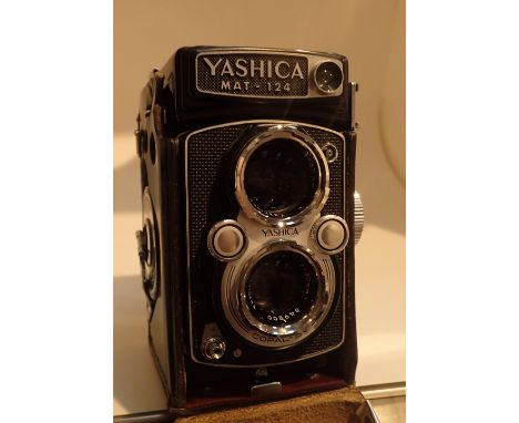 Yashica Mat 124 camera in a hard leather case 