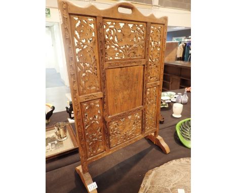 Middle eastern fretwork wooden fire screen 