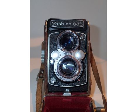 Yashica 635 camera in leather case 