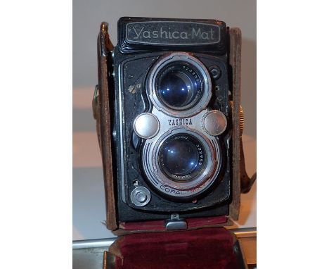 Yashica Mat camera in a hard leather case 