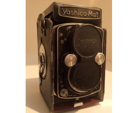 Yashica Mat camera in hard leather case 