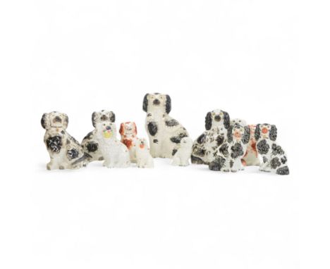 Collection of 19th century and later Staffordshire dogs, of various heights, H26cm  
